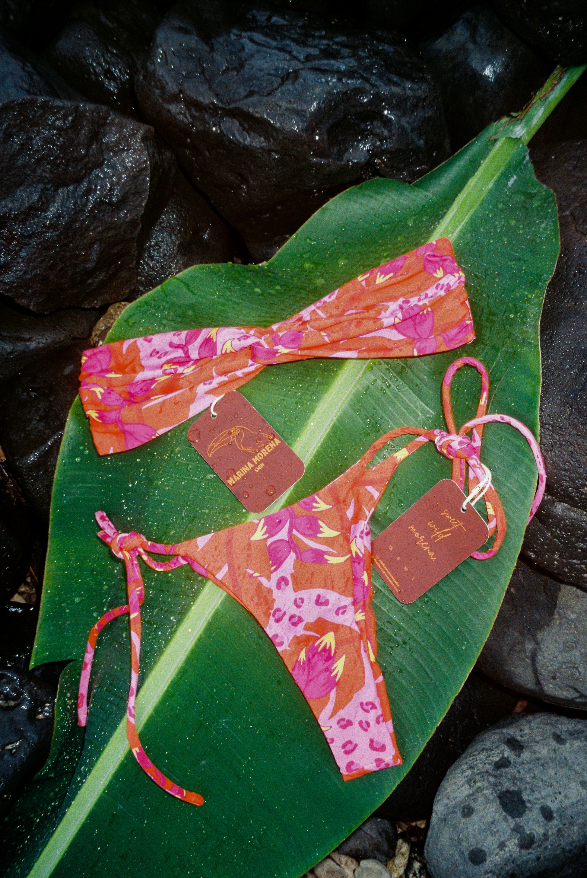Twist Bandeau Top - Heliconia